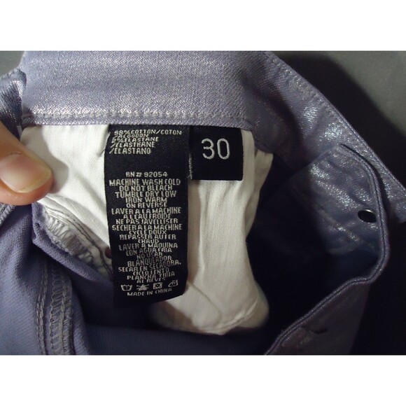 David Kahn Skinny Ankle Jeans Size 30 Shiny Metallic Lavender Stretch 5 Pocket - Picture 4 of 8